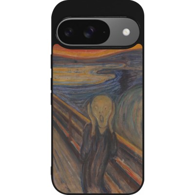 Google Pixel 9 / Pixel 9 Pro Case Hülle - Silikon schwarz Kunstbild - Der Schrei - Edvard Munch