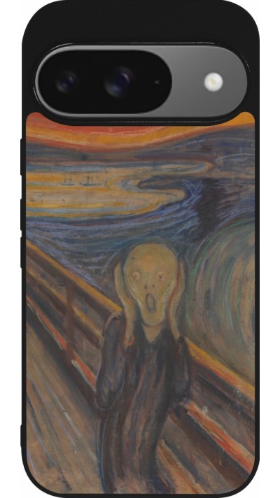 Coque Google Pixel 9 / Pixel 9 Pro - Silicone rigide noir Tableau art - Le Cri - Edvard Munch