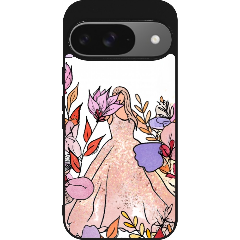 Coque Google Pixel 9 / Pixel 9 Pro - Silicone rigide noir Taylor Swift Sketch - White