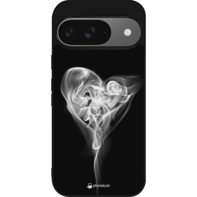 Coque Google Pixel 9 / Pixel 9 Pro - Silicone rigide noir Valentine 2022 Black Smoke