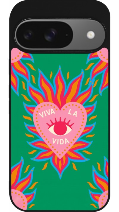 Coque Google Pixel 9 / Pixel 9 Pro - Silicone rigide noir Viva la vida 2026
