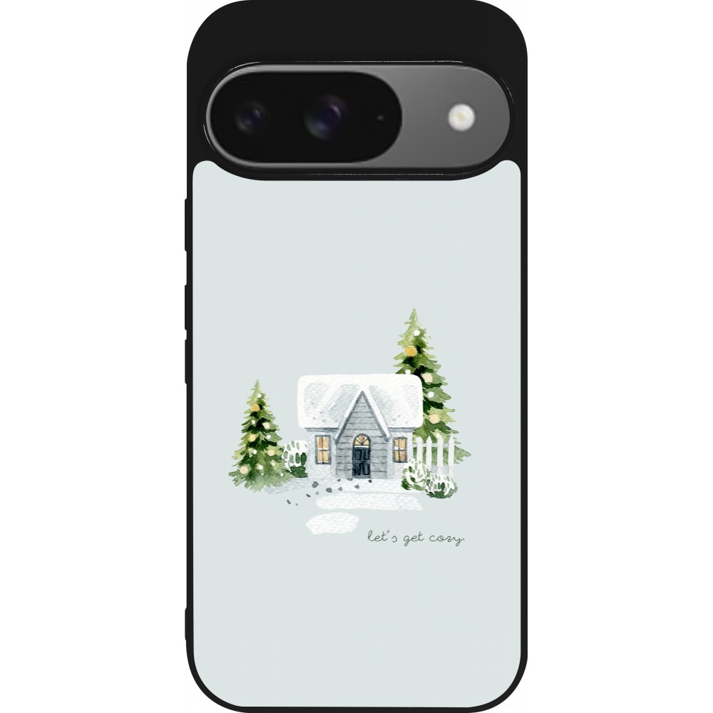Coque Google Pixel 9 / Pixel 9 Pro - Silicone rigide noir Winter 25 Cosy House