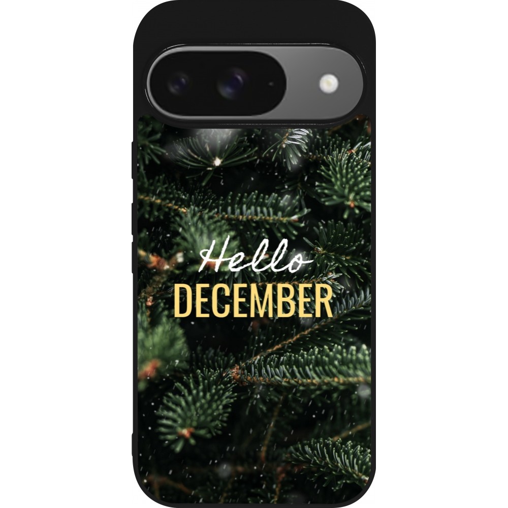 Coque Google Pixel 9 / Pixel 9 Pro - Silicone rigide noir Winter 25 Winter hello december