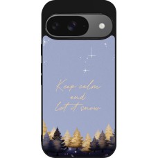 Coque Google Pixel 9 / Pixel 9 Pro - Silicone rigide noir Winter 25 Winter illustration of trees