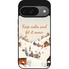 Coque Google Pixel 9 / Pixel 9 Pro - Silicone rigide noir Winter 25 Winter Keep calm and let it snow