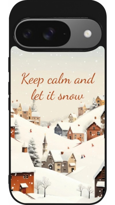 Coque Google Pixel 9 / Pixel 9 Pro - Silicone rigide noir Winter 25 Winter Keep calm and let it snow