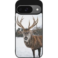Coque Google Pixel 9 / Pixel 9 Pro - Silicone rigide noir Winter 25 Winter reindeer