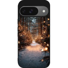 Coque Google Pixel 9 / Pixel 9 Pro - Silicone rigide noir Winter 25 Winter snowy road