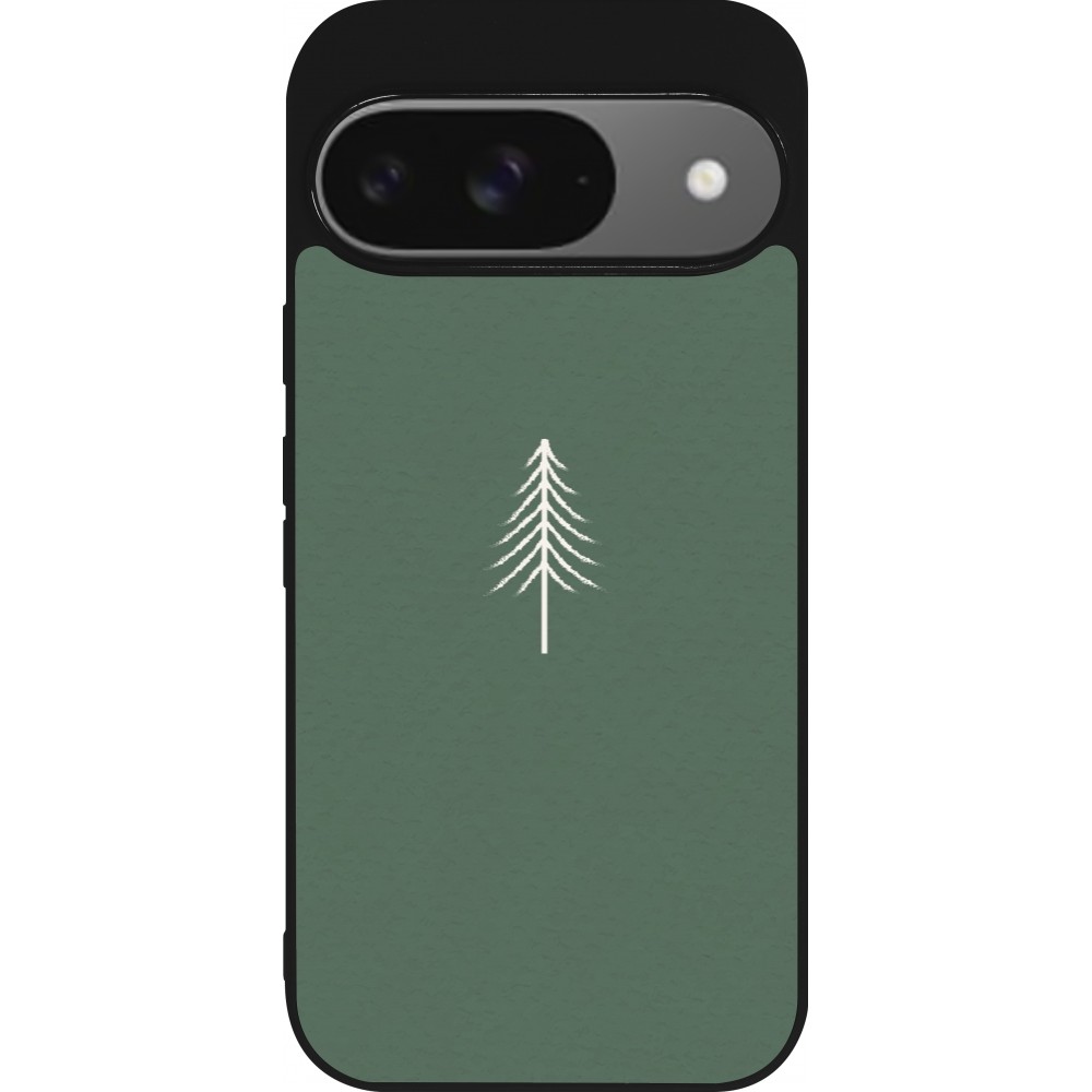 Google Pixel 9 / Pixel 9 Pro Case Hülle - Silikon schwarz Christmas 22 minimalist tree
