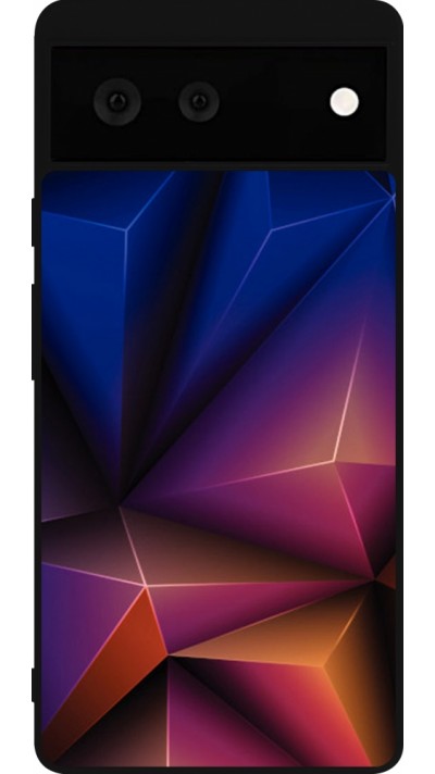 Google Pixel 6 Case Hülle - Silikon schwarz Abstract Triangles 
