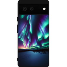 Google Pixel 6 Case Hülle - Silikon schwarz Funkelndes Nordlicht