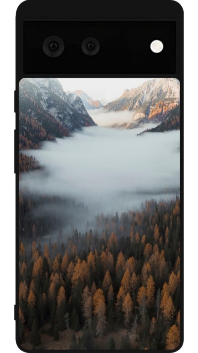 Coque Google Pixel 6 - Silicone rigide noir Autumn 22 forest lanscape