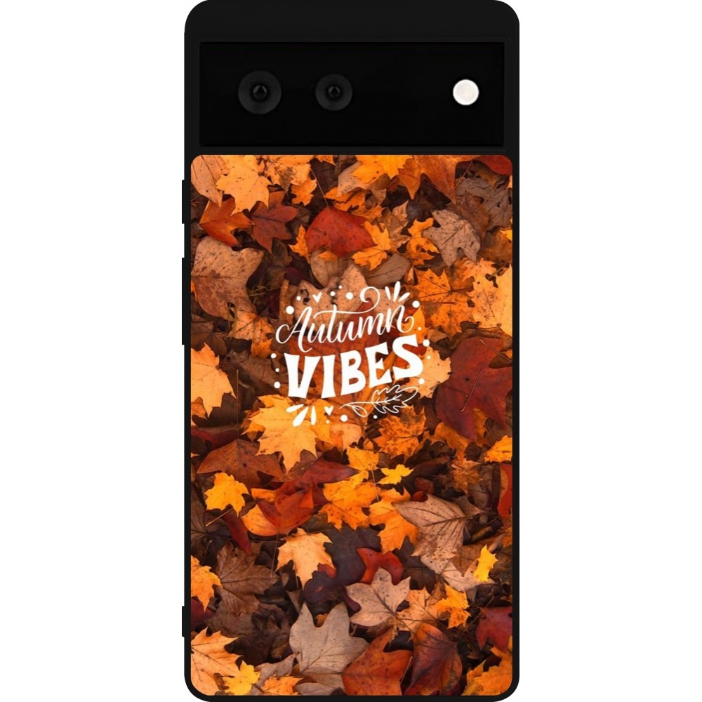 Coque Google Pixel 6 - Silicone rigide noir Autumn 25 Autumn vibes
