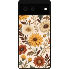 Coque Google Pixel 6 - Silicone rigide noir Autumn 25 Flower pattern