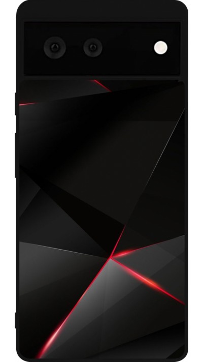 Coque Google Pixel 6 - Silicone rigide noir Black Red Lines