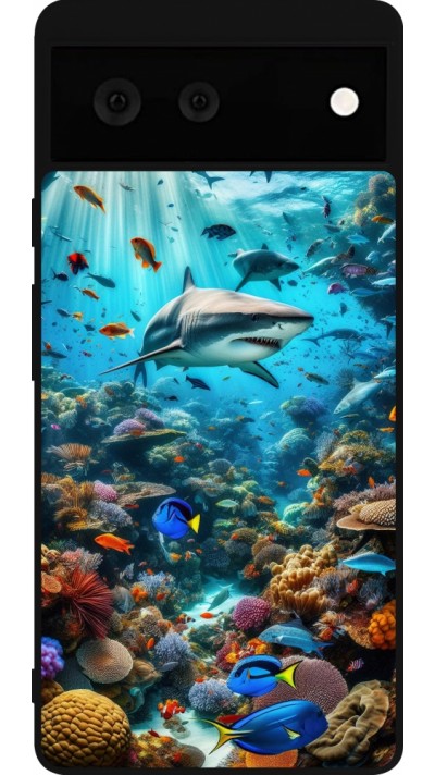 Google Pixel 6 Case Hülle - Silikon schwarz Bora Bora Meer und Wunder