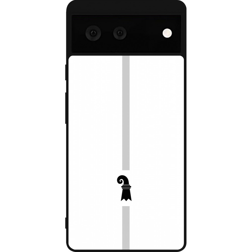 Google Pixel 6 Case Hülle - Silikon schwarz Kanton BS weiss