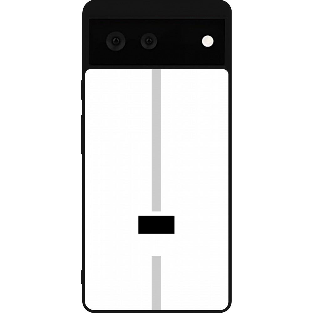 Coque Google Pixel 6 - Silicone rigide noir Canton FR blanc