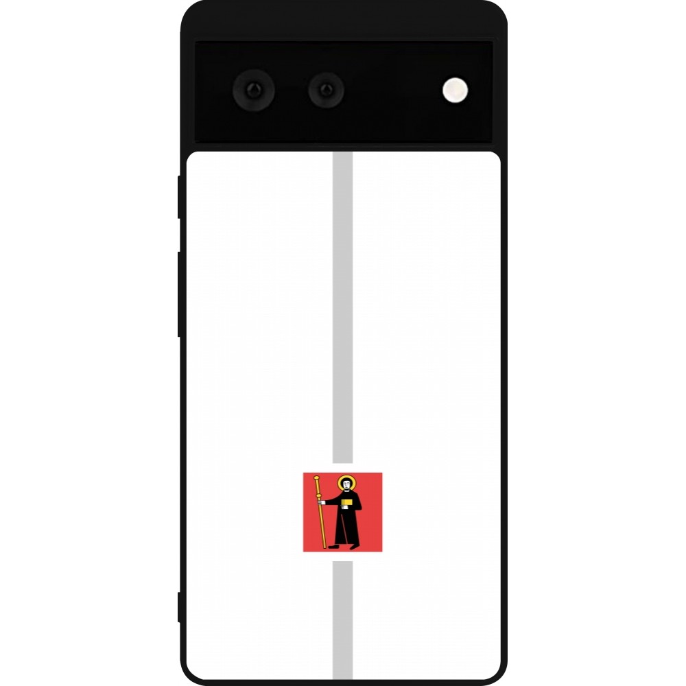 Google Pixel 6 Case Hülle - Silikon schwarz Kanton GL weiss