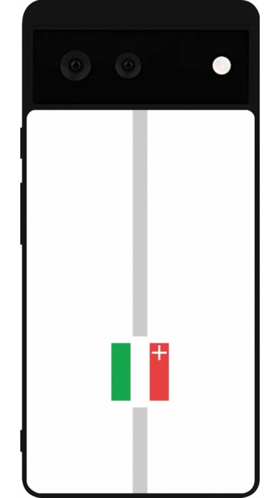 Google Pixel 6 Case Hülle - Silikon schwarz Kanton NE weiss
