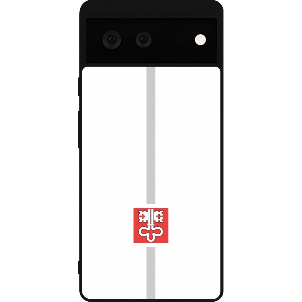 Google Pixel 6 Case Hülle - Silikon schwarz Kanton NW weiss