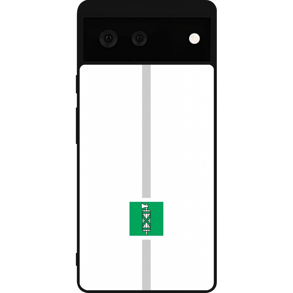 Coque Google Pixel 6 - Silicone rigide noir Canton SG blanc