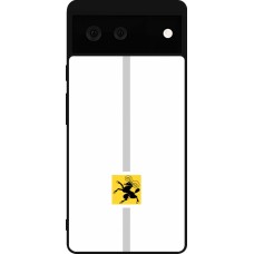 Coque Google Pixel 6 - Silicone rigide noir Canton SH blanc