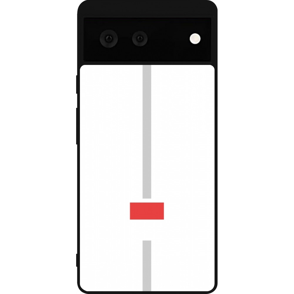 Google Pixel 6 Case Hülle - Silikon schwarz Kanton SO weiss