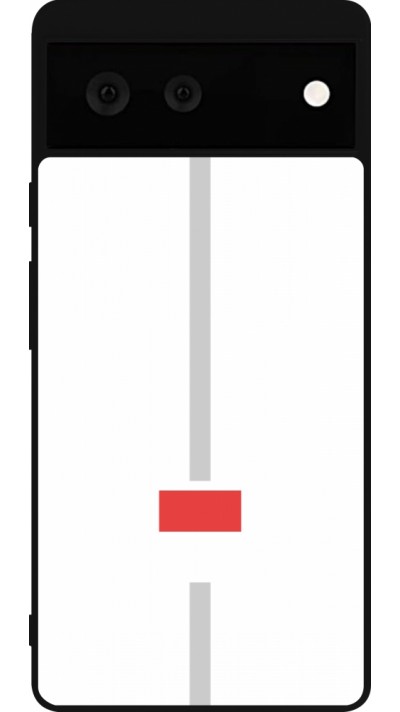 Google Pixel 6 Case Hülle - Silikon schwarz Kanton SO weiss