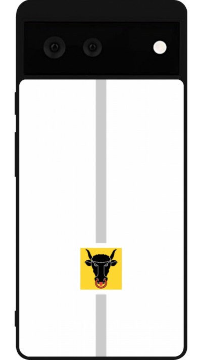 Google Pixel 6 Case Hülle - Silikon schwarz Kanton UR weiss
