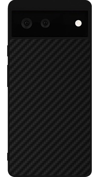 Google Pixel 6 Case Hülle - Silikon schwarz Carbon Basic