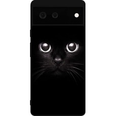 Coque Google Pixel 6 - Silicone rigide noir Cat eyes
