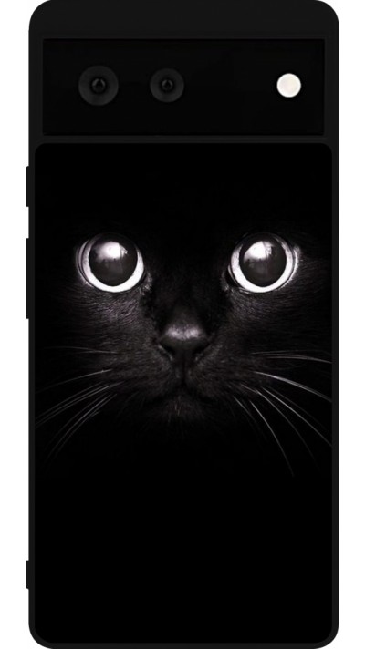 Google Pixel 6 Case Hülle - Silikon schwarz Cat eyes