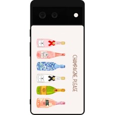 Coque Google Pixel 6 - Silicone rigide noir Champagne Please