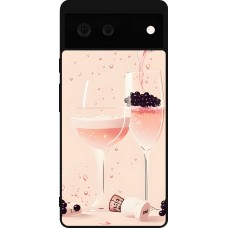 Google Pixel 6 Case Hülle - Silikon schwarz Champagne Pouring Pink