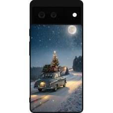 Google Pixel 6 Case Hülle - Silikon schwarz Christmas 25 Car with Tree Xmas