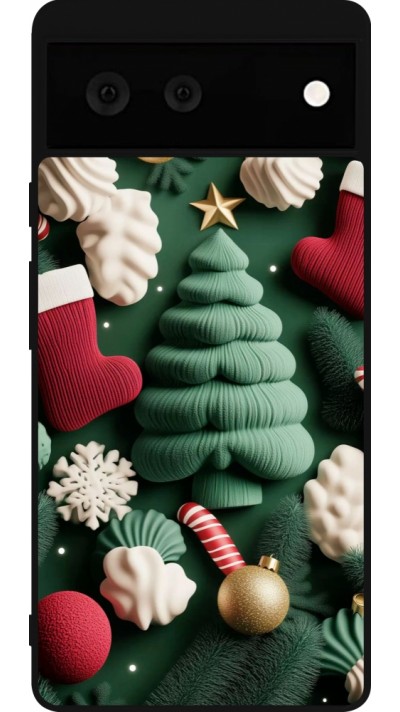 Google Pixel 6 Case Hülle - Silikon schwarz Christmas 25 Christmas textiles