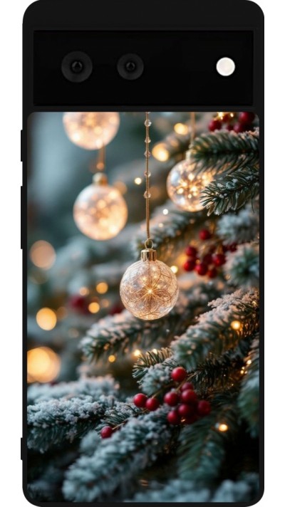 Google Pixel 6 Case Hülle - Silikon schwarz Christmas 25 Xmas Decorated Tree