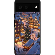 Google Pixel 6 Case Hülle - Silikon schwarz Christmas 25 Xmas Village