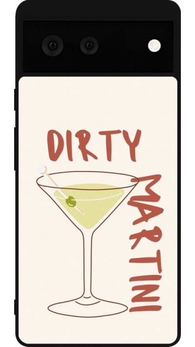 Coque Google Pixel 6 - Silicone rigide noir Cocktail Dirty Martini