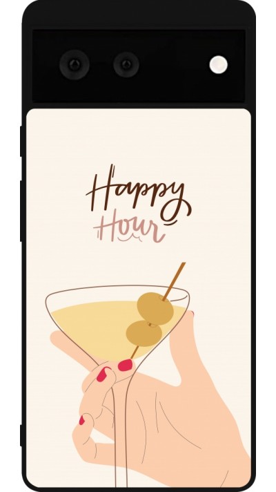 Coque Google Pixel 6 - Silicone rigide noir Cocktail Happy Hour