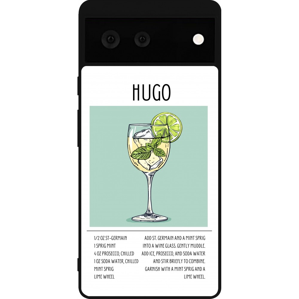 Coque Google Pixel 6 - Silicone rigide noir Cocktail recette Hugo