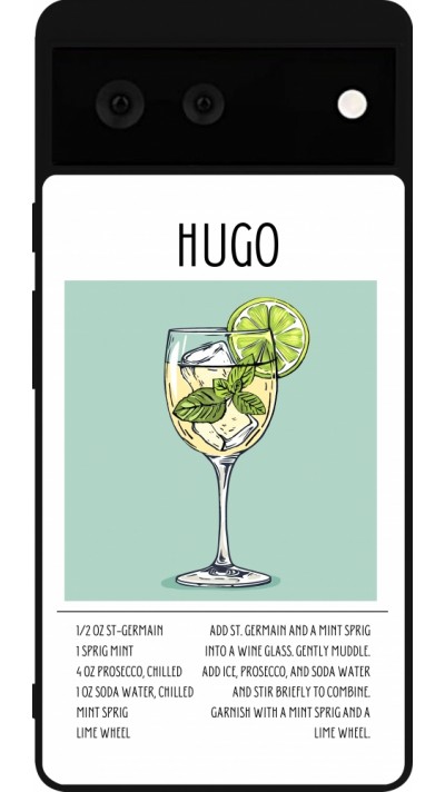 Google Pixel 6 Case Hülle - Silikon schwarz Cocktail Rezept Hugo