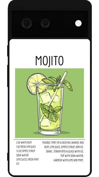 Coque Google Pixel 6 - Silicone rigide noir Cocktail recette Mojito