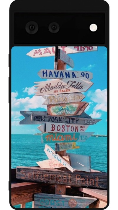 Google Pixel 6 Case Hülle - Silikon schwarz Cool Cities Directions