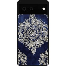 Coque Google Pixel 6 - Silicone rigide noir Cream Flower Moroccan