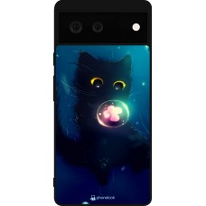 Coque Google Pixel 6 - Silicone rigide noir Cute Cat Bubble