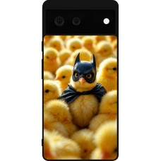 Coque Google Pixel 6 - Silicone rigide noir Easter 2026 Chicken Batman