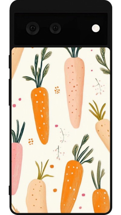 Coque Google Pixel 6 - Silicone rigide noir Easter 2026 Illustration carrots