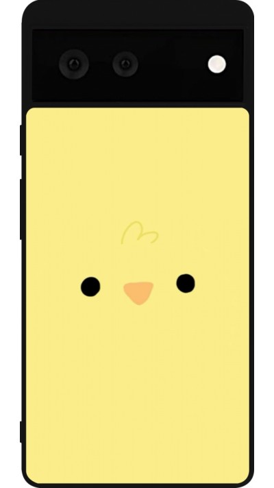 Coque Google Pixel 6 - Silicone rigide noir Easter 2026 Little chicken
